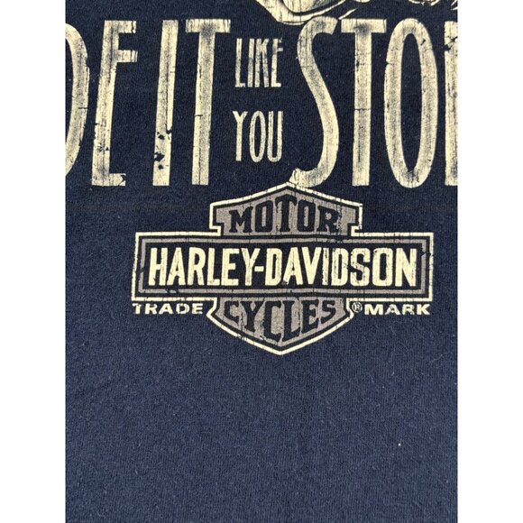 Harley Davidson Shirt Men's Medium Blue Ride it like You Stole it Tshirt - Picture 5 of 8